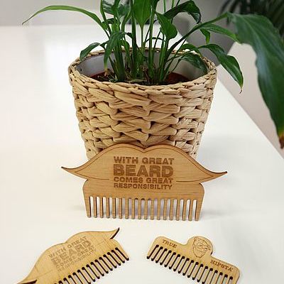 Funny Laser cutted beard comb